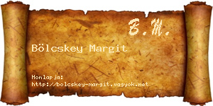 Bölcskey Margit névjegykártya